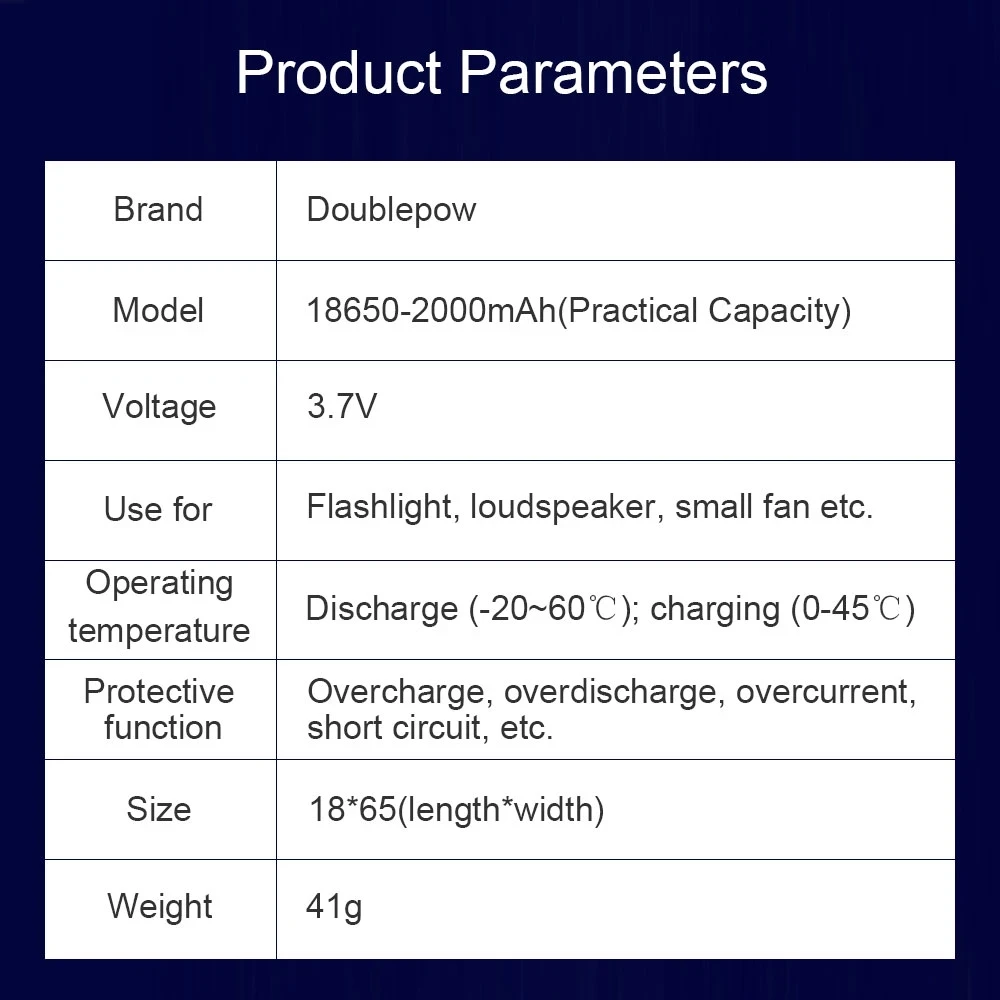 18650 Battery 3.7V 2000mah ICR Rechargeable Lithium Battery Li-lon Li-po Battery For Headlamp Mini Fan Laser Pointer Flashlight