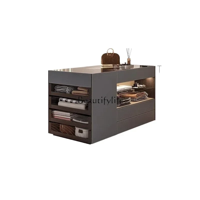 

FG10Italian minimalist cloakroom island cabinet household jewelry display cabinet partition bedroom double-sided storage