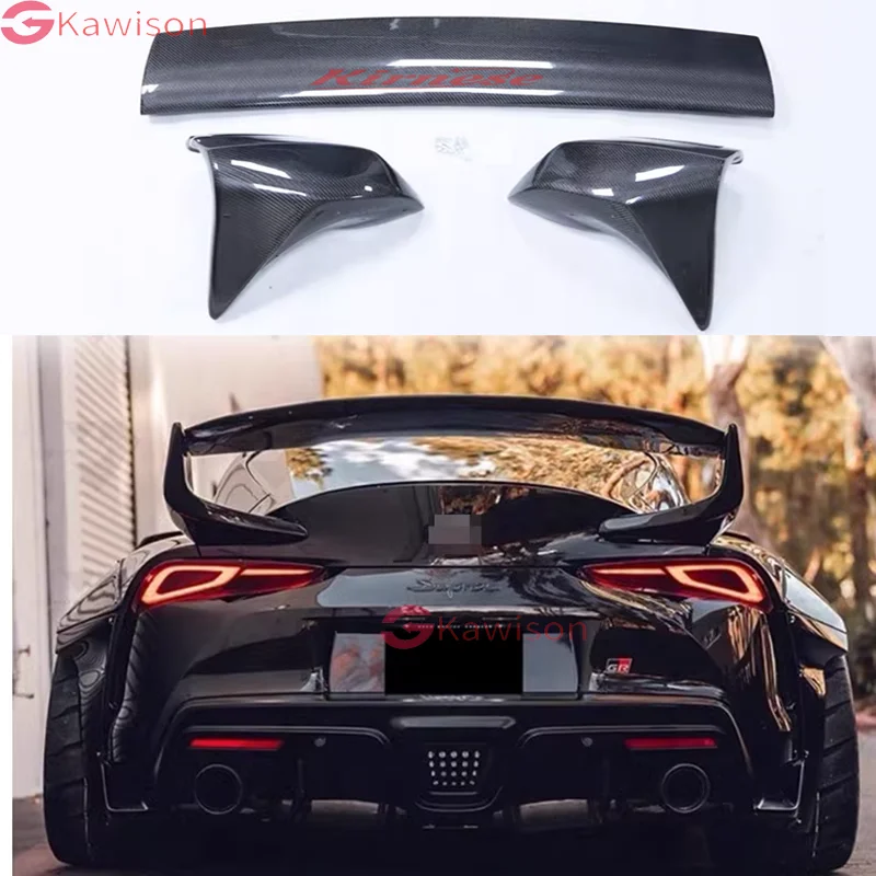 

Rear Trunk Spoiler For Toyota Supra A90 2019 2020 2021 Carbon Fiber Material Glossy Carbon Lip Spoiler Wing