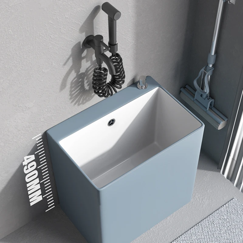 

Wyj Floor-Type Household Mop Sink Ceramic Bathroom Mop Pool