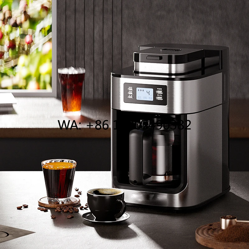 Compact All-In-One Coffee Machine, Fully Automatic Bean Grinding, Premium Beverage Equipment for Home Office Use
