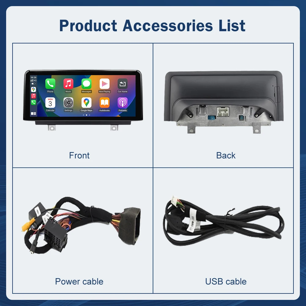 شاشة AHD للوسائط المتعددة لسيارات BMW 1/2/3/4 Series F20/F21/F22/F30/F31/F32/F33 شاشة تعمل باللمس لاسلكية Carplay Android ملاحة تلقائية #6