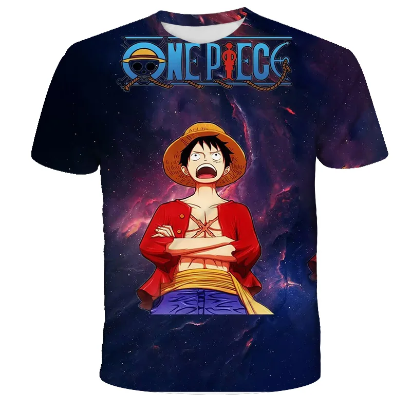 Fashion Kid Anime One Piece Luffy T Shirt Boy Clothing Kids Boys Tshirt Children T-shirt Summer Short Sleeve Tops Tees