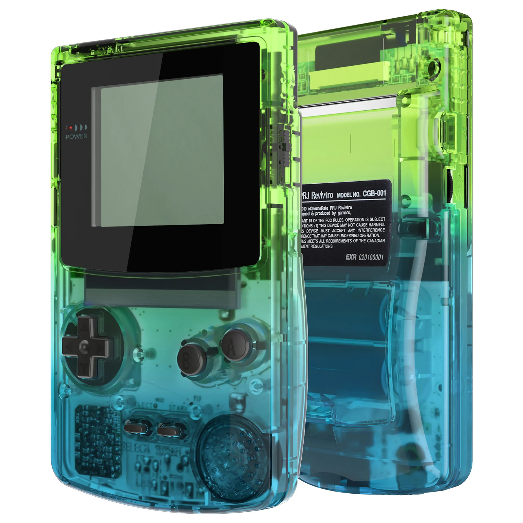 Carcasa completa de gradiente mejorada con botones para Gameboy Color para gbc-fit para GBC OSD IPS, eXtremeRate IPS Ready