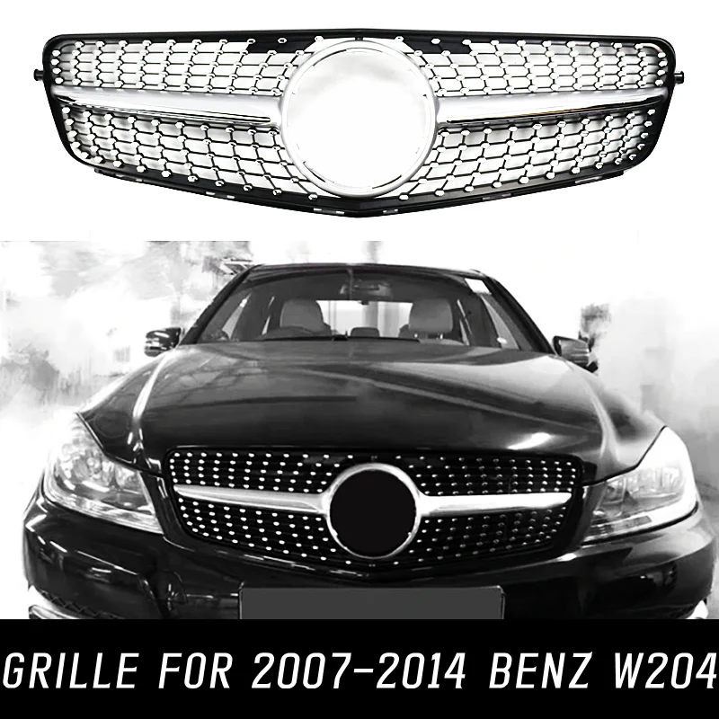 For Mercedes Benz C-Class W204 C43 180 250 300 200 350 2007-2014 AMG GT Diamond Style Front Inlet Bumper Grille Accessories part