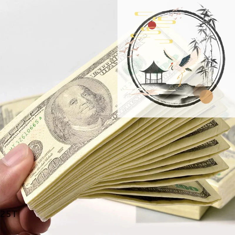 

9 Pcs/Set Creative 100 Dollars Money Napkins Paper Toilet Bath Party Supplies