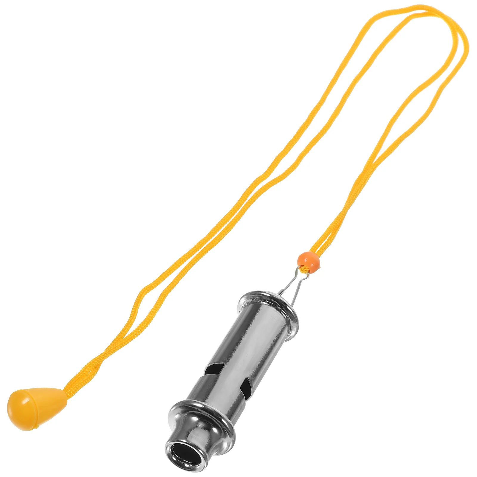 Silbato de emergencia de acero inoxidable, silbato de rescate al aire libre de seguridad fuerte y delicado de Metal para acampar y hacer senderismo con cordón portátil