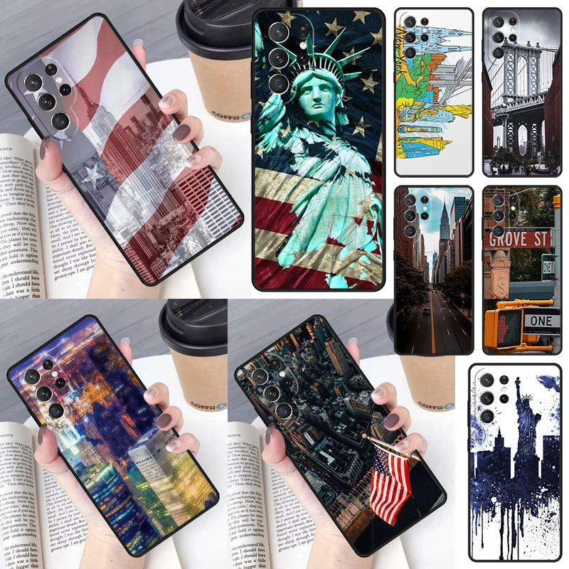New York United States Phone Case for Samsung Galaxy S26 Ultra S25 S24 S23 S22 S21 S20 Note10 Plus FE Cover