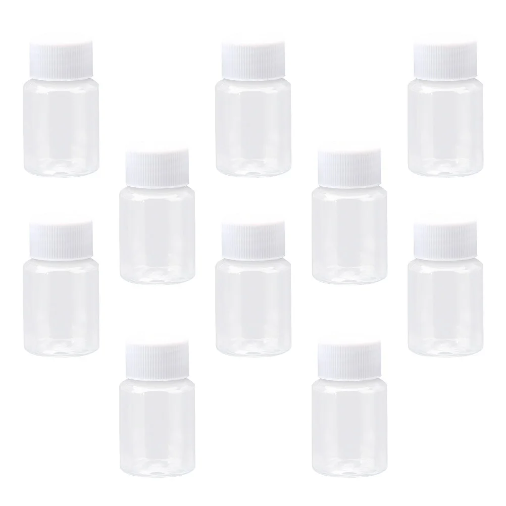 

10Pcs Transparent Plastic Bottles Organizer Containers Lid Storage Box Refillable for Small Parts Jewelry Crafts