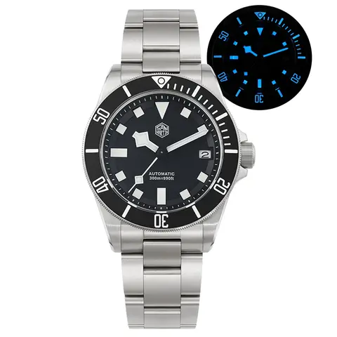 San Martin SN0121T Titanium Diving Watch NH35 Automatic Movement Watches Grade2 Titanium 120 Click Waterproof 300m Wristwatch