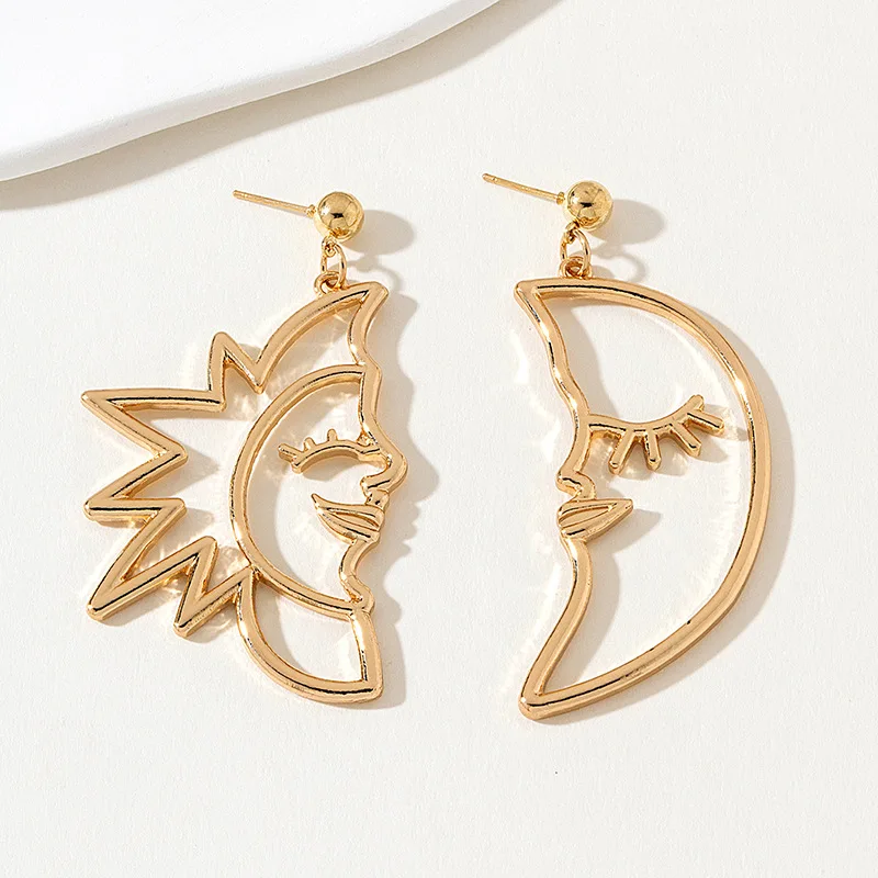 Boucles d'Oreilles Créatives en Forme de Croissant pour Femme, Version Coréenne, Tendance, Filet, Rouge, Ins, Escales Froides, Design, Smiley