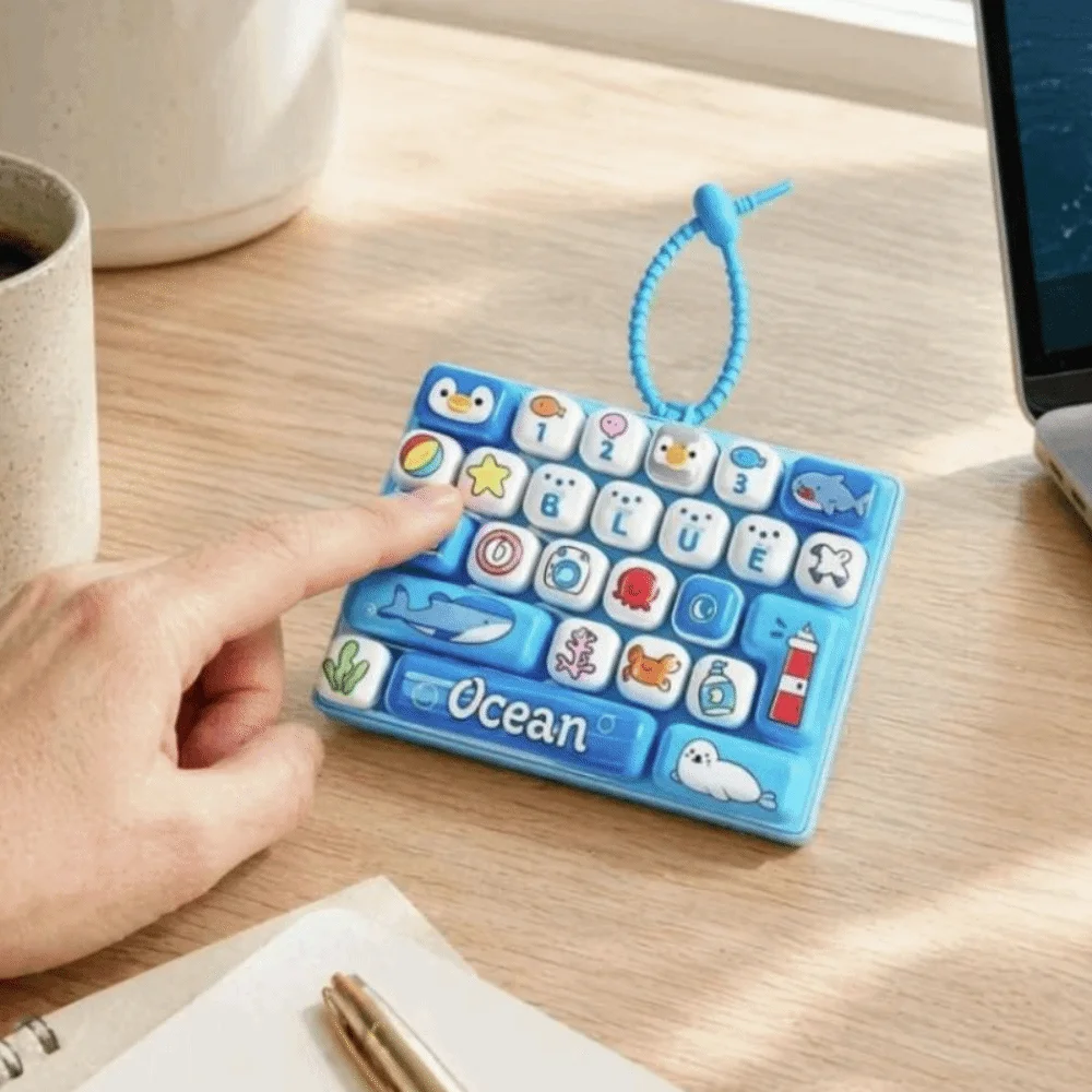 26 Key Decompression Button Cute Design Small Gift Mini Keyboard Pendant Creative Style Bag Hanging Ornament Keyboard Keychain