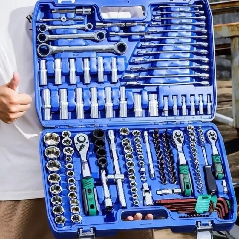 151Pcs Multifunctional Ratchet Socket Wrench Tool Set, Auto & Home Appliance Repair Storage Toolbox