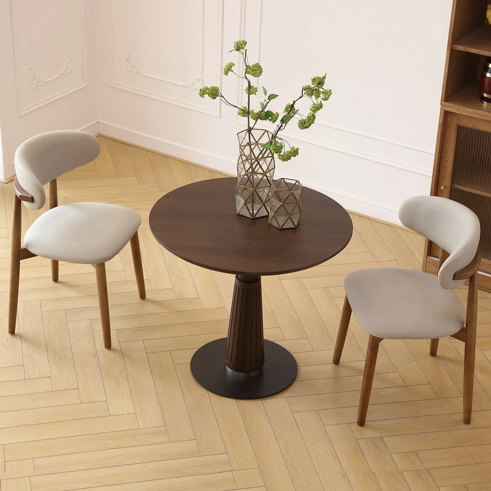 طاولة طعام حديثة مستديرة في منتصف القرن أفضل منتجات الاختيار 31.5 بوصة طاولة ترفيهية لتوفير المساحة لشخصين إلى 4 أشخاص