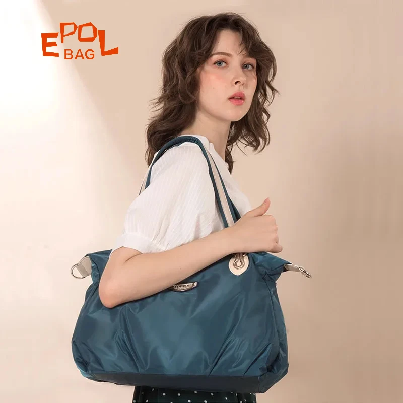 

Epol большая вместительная сумка-тоут, женская трендовая модная сумка 2025 года, Оксфорд, водонепроницаемая повседневная парусиновая сумка на плечо, женская сумка 2611-04A