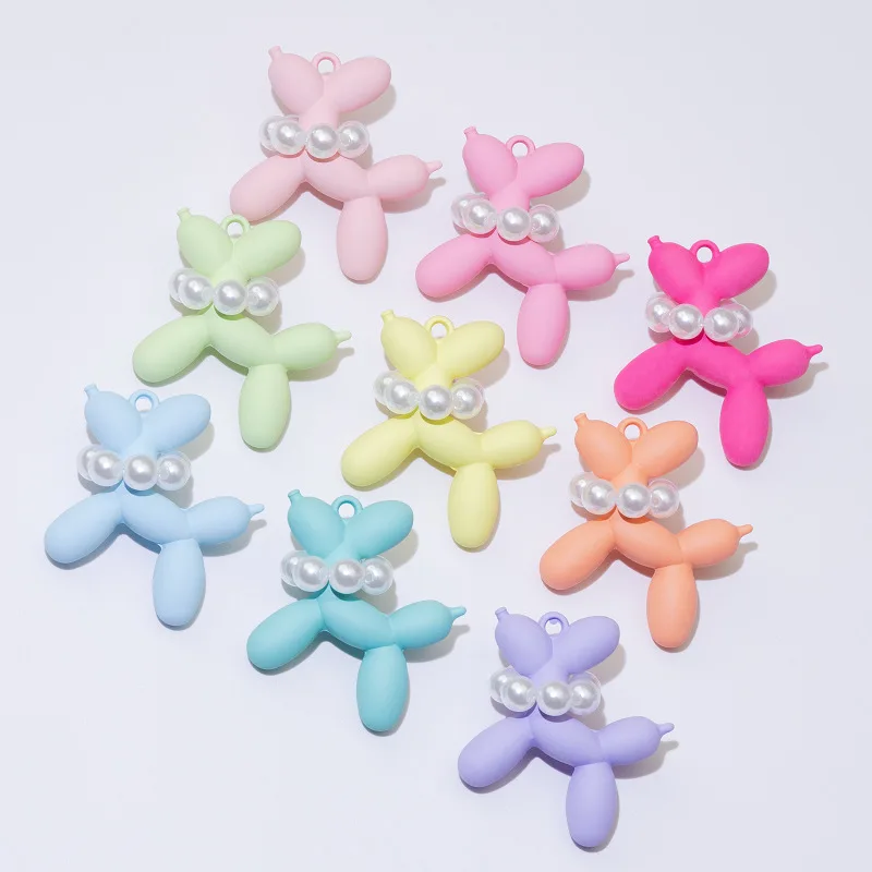 10pcs Frosted Balloon Pop Dog Pendant Feel Paint Pendant Mobile Phone Chain Key Chain Material DIY Accessory Accessories