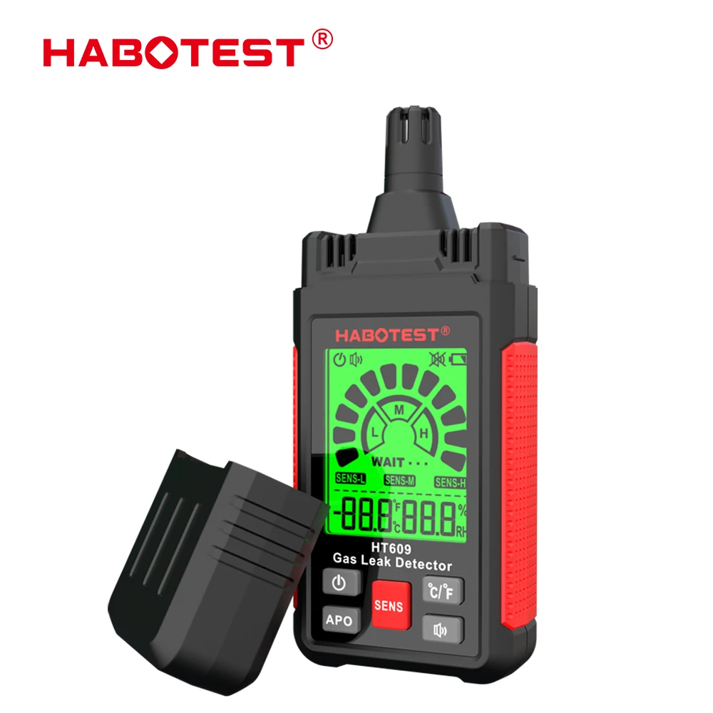 HABOTEST HT609 Gas Concentration Meter Temperature Humidity Detector Buzzer Alert EN61326-1 Standard Combustible Gas Tester