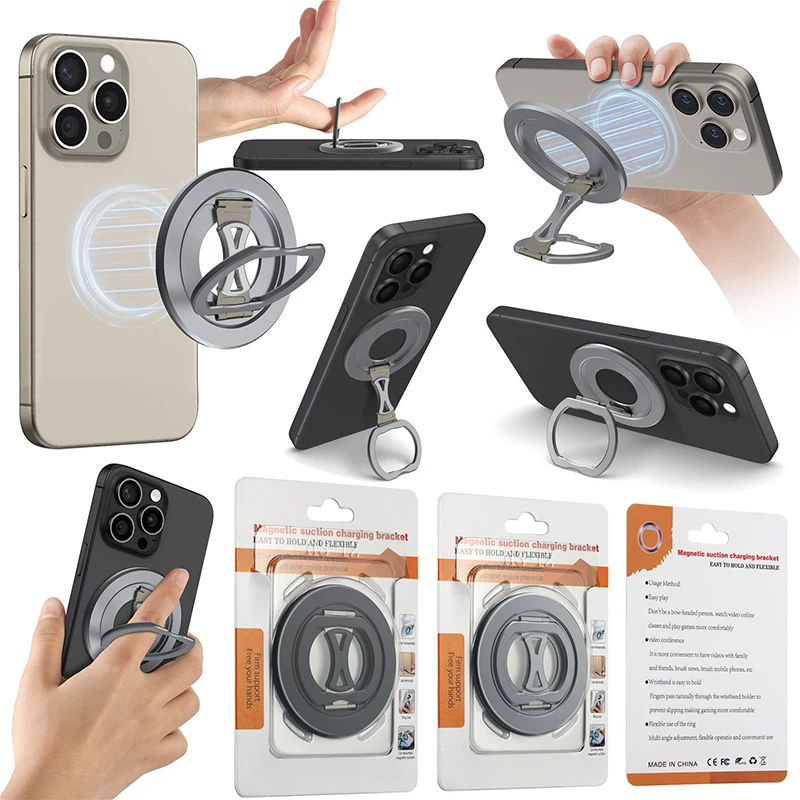 Für Magsafe Ringhalter Handyständer Flexibel 360° °   Drehbarer Metall-Magnetischer Handyhalter für iPhone 17 16 15 14 13 12 Pro