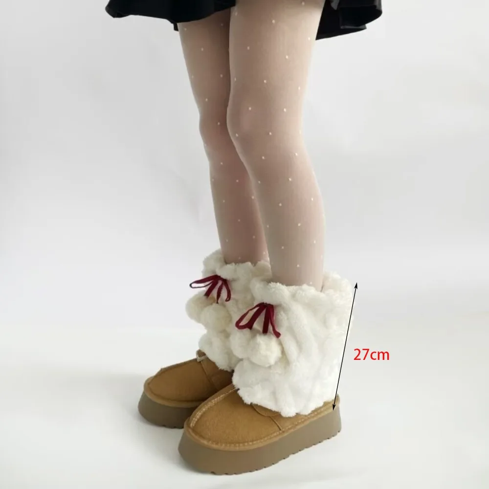 New Fur Plush Fluffy Plush Fluffy Boots Cover Warm Thickened Boots Socks Y2K Hairy Balls Pile Socks Gift