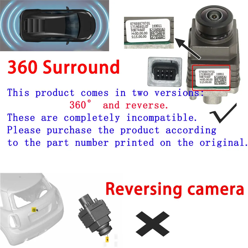 66539388797 Car Surround View Camera For BMW I8 I12 X3 F25 X4 F26 X5 F15 F85 X6 F16 F86 66539213990 66539323807 66539360369