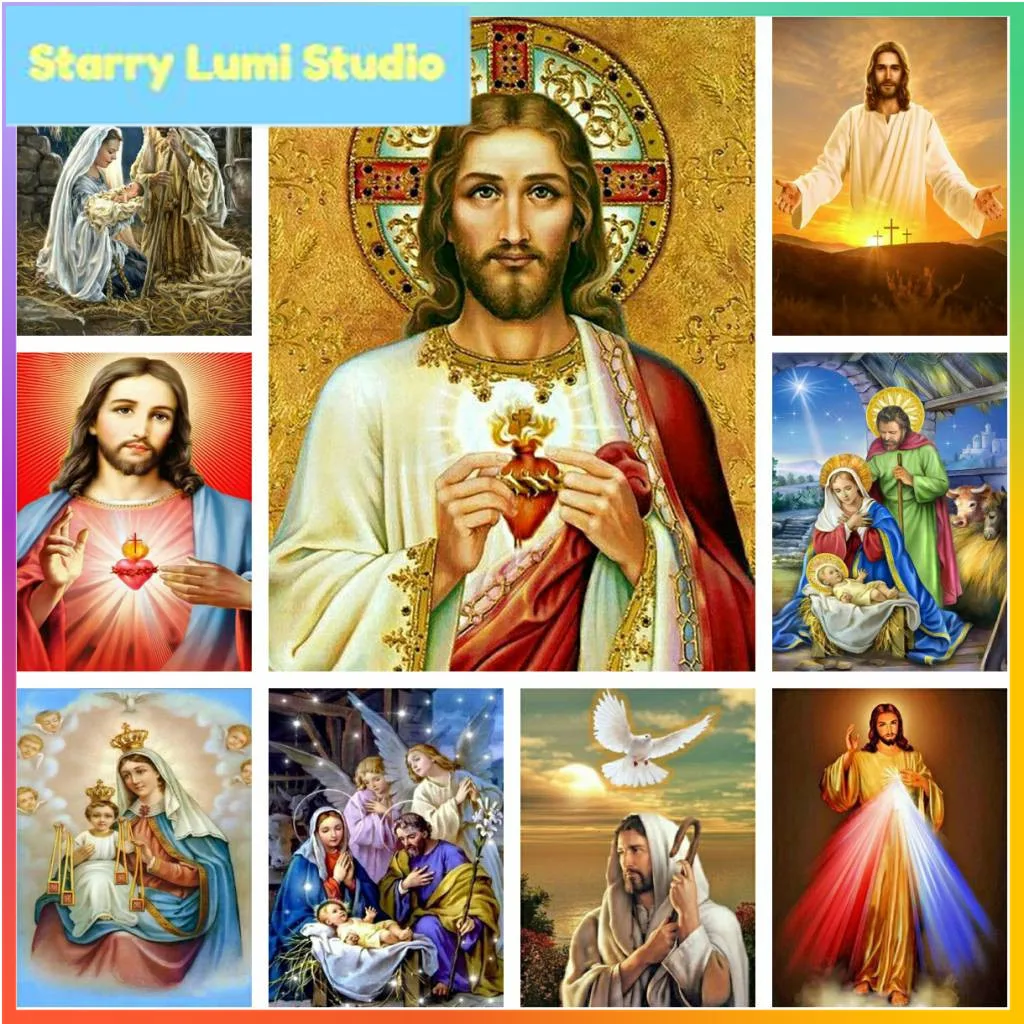 Religious Leader Set Diamond Painting Cross Stitch Kit Mosaic Embroidery Home Decor 5D DIY Rhinestone Art Handmade Craft Round