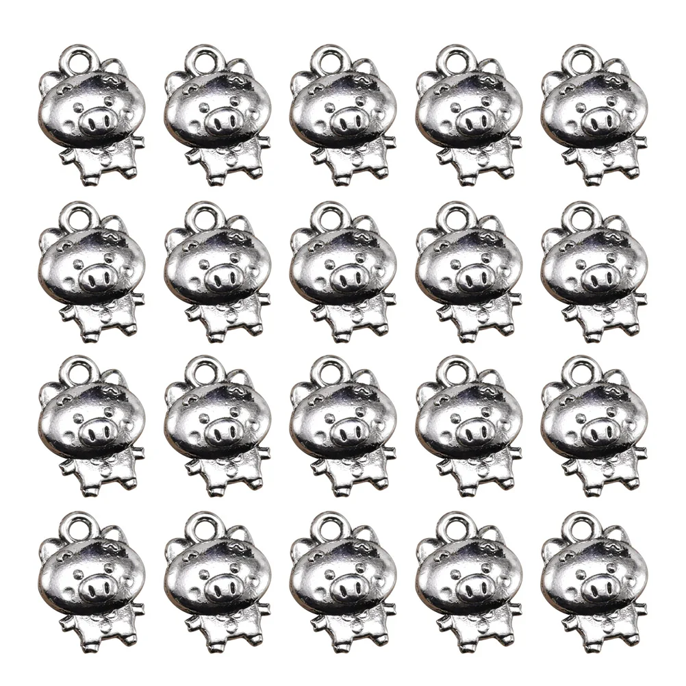 

50pcs Zodiac Necklace Pendant DIY Alloy Charms Year of The Pig Simple Stylish Unique Shape Durable Fine Workmanship Perfect For