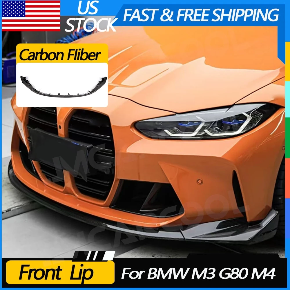 

JMCARCOOL передние разветвители для губ из углеродного волокна для BMW M3 G80 M4 G82 G83 2020 + удлинитель переднего бампера, спойлер на подбородок, Стайлинг автомобиля