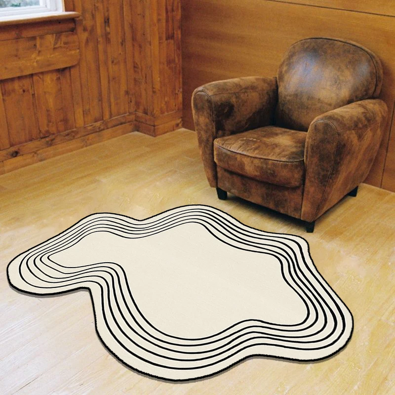 Modern Carpets for Living Room Special-shaped Plush Rugs Non-slip Bedroom Bedside Rugs Washable Light Luxury Decoration Mats