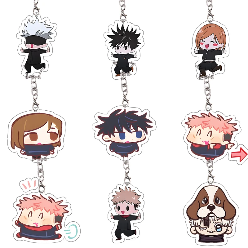 

Satoru Gojo Acrylic Keychain Jujutsu Kaisen Student Set Nobara Kugisaki Kawaii Bag Decor Cosplay Props Keyring Portable Pendant