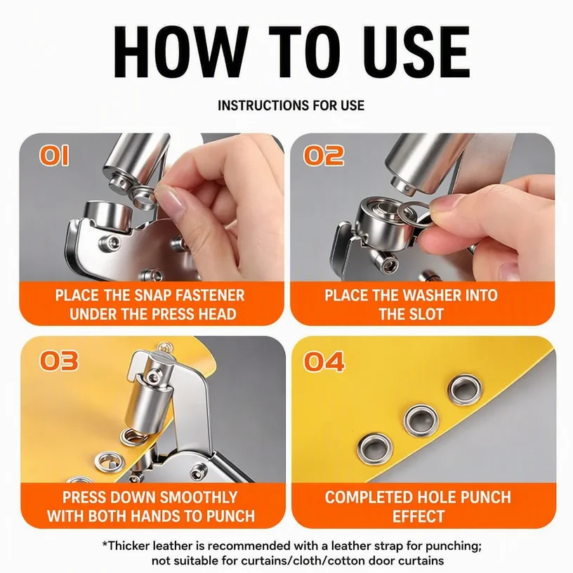 6mm / 10mm Eyelet Pliers Kit Tools Portable Hand Press Metal Grommet Hole Punch Plier for Leather Canvas Clothing DIY Tarp Ring