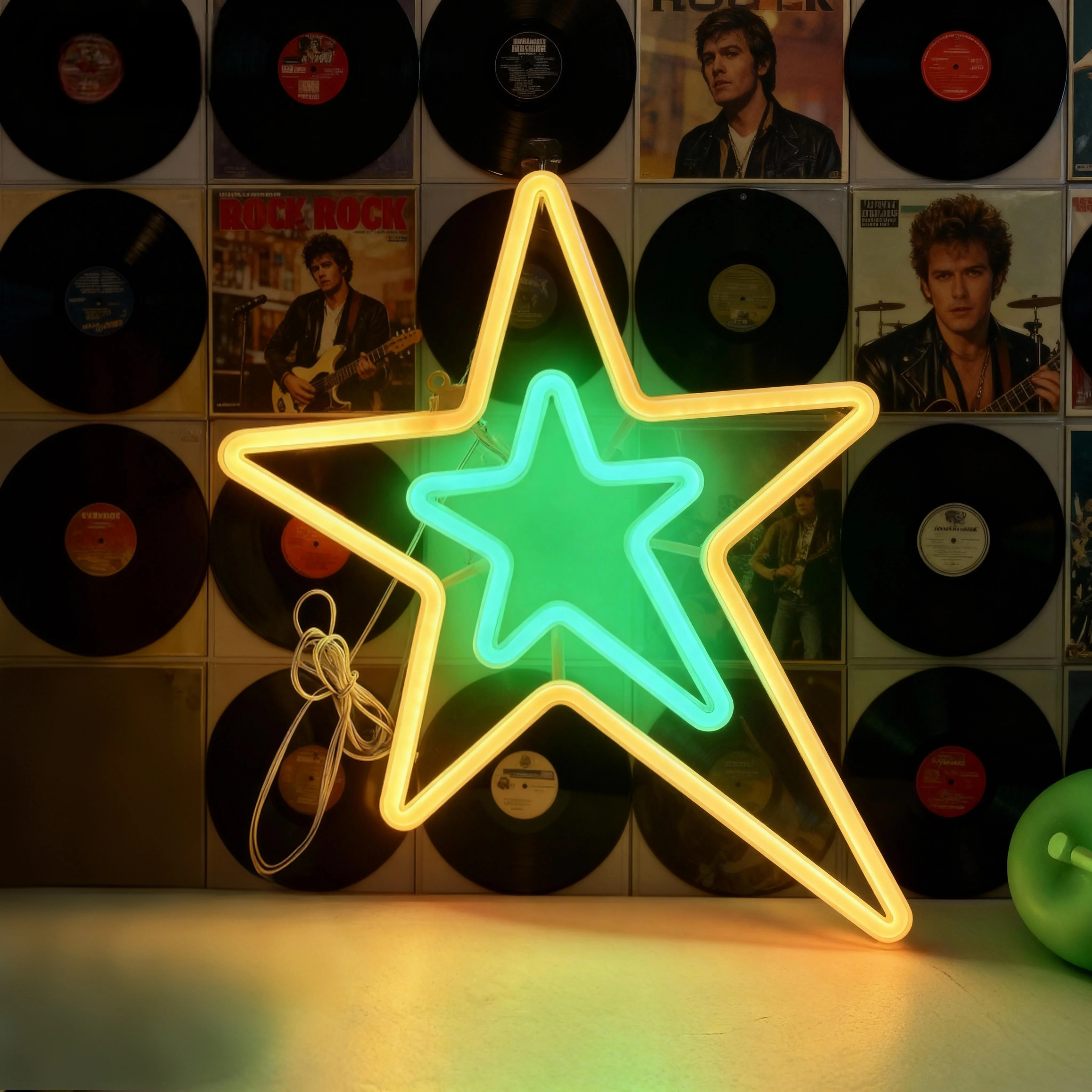 

Цельный рождественский двухцветный звездный декор для комнаты, неоновый свет, товары для вечеринок, праздничный подарок, настенный светильник, ночник для спальни, ретро романтический подвесной светильник с питанием от USB или батареи