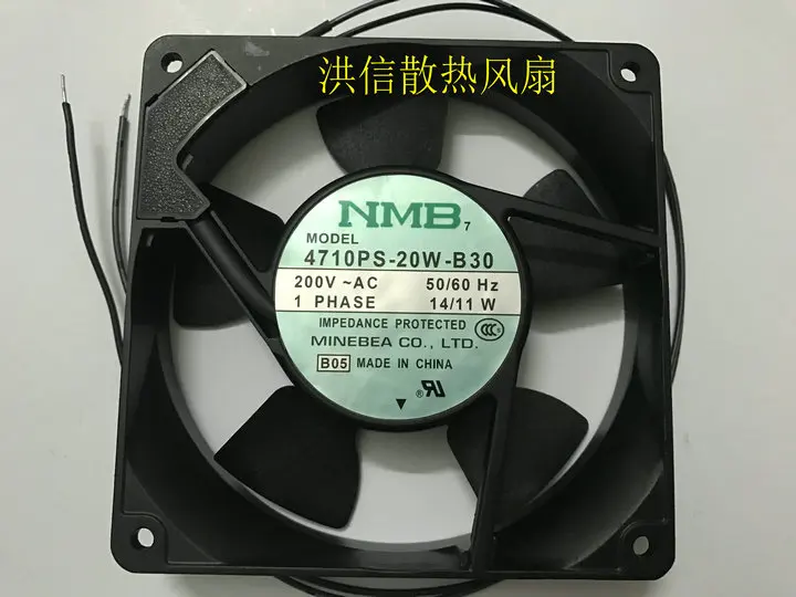

NMB 4710PS-20W-B30 B05 AC 200V 14/11W 120x120x25mm 2-Wire Server Cooling Fan