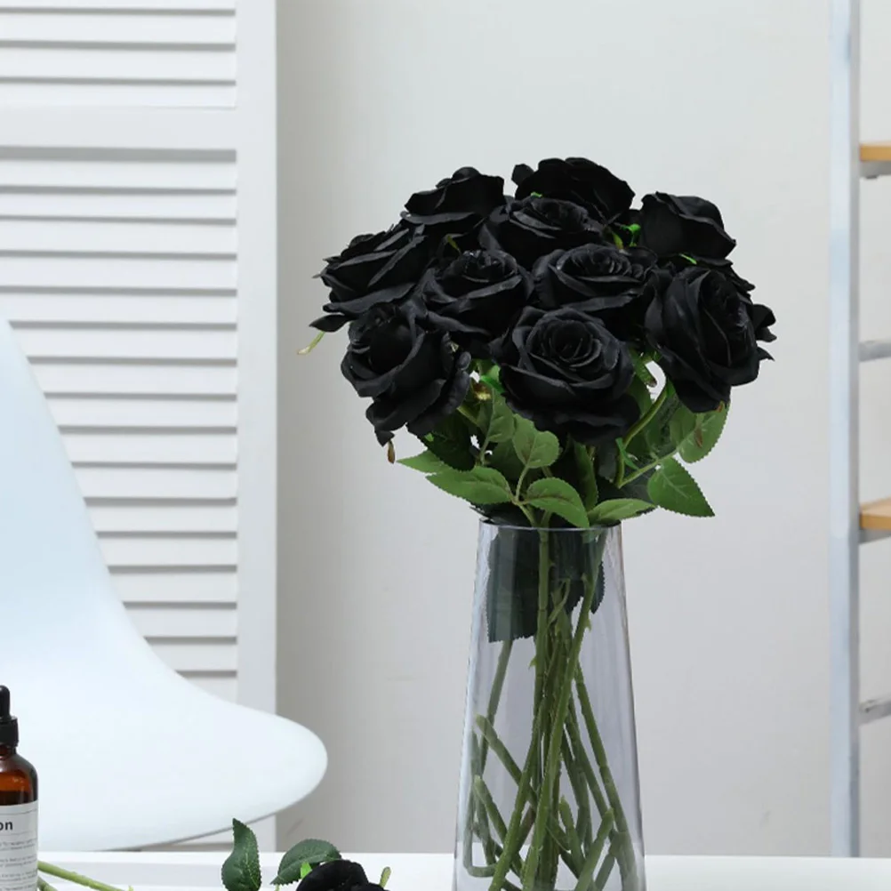 

9 Pcs Simulation Rose Artificial Flowers for Decoration Home Office Coffee Shop Bookstore Non Fading Bouquet Arrangement