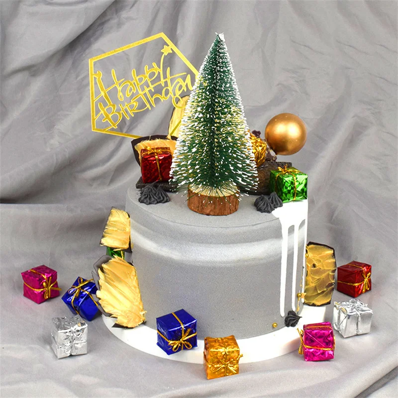 12PCS Mini Christmas Gift Box 1/12Scale Resin Simulation Cute Gift for Kids Children Desk Dollhouse Garden Car Home Decoration