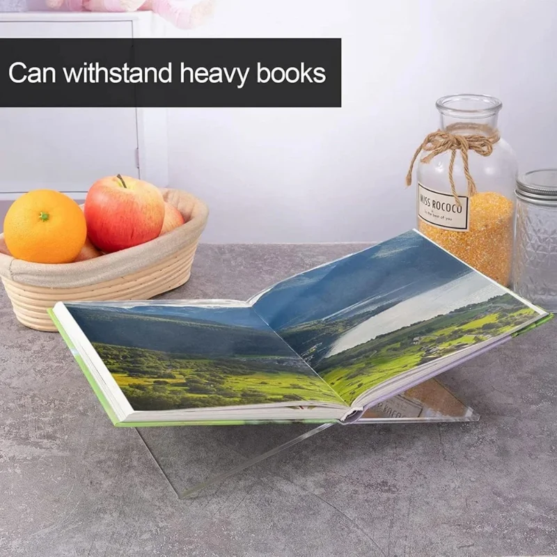 2Pcs/Set Clear Acrylic Book Stand Sturdy Open Display for Cookbooks And Magazines Book Holder for Reading Display - view 4