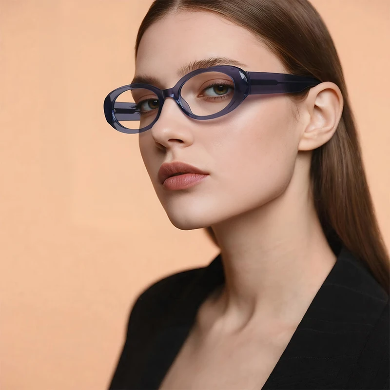 Fashion Oval Frame Anti-Blue Light Glasses TR Frame Eco-friendly Comfortable Core Insert Design Versatile And Stylish