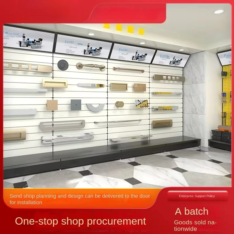 Pit Board Hardware Tool Rack with Hanging Hooks and Storage Shelves for Workshop Material Organization