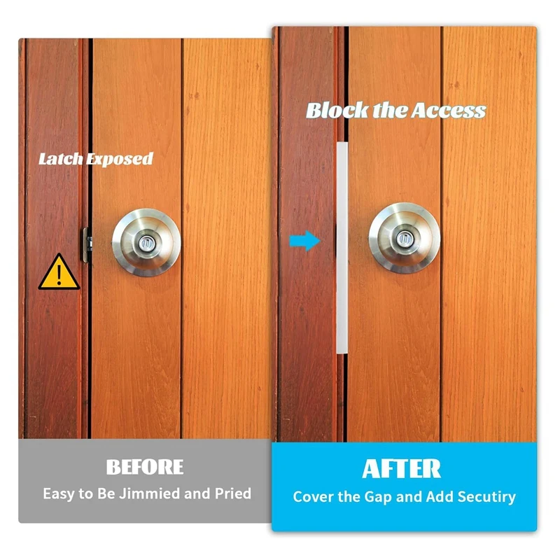 2 Pcs Door Latch Guard Plate Outswing Angle Latch Protector Door Latch Cover Latch Shield L Shaped Security Easy Install