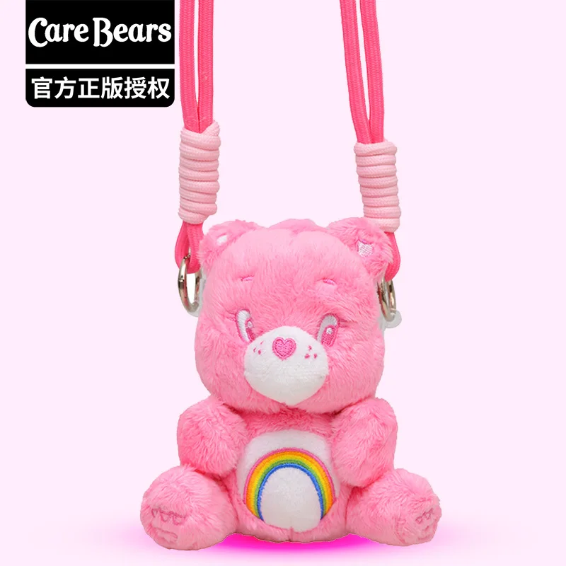 Genuine Cartoon Carebears Cute Plush Mobile Phone Lanyard Anti-fall Mobile Phone Doll Back Clip Hanger Gift