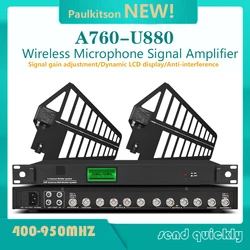 Paulkitson A760-U880 Antenna Distributor System 5 Channel Signal Splitter Amplifier Wireless Microphone Signal Booster Amplifier