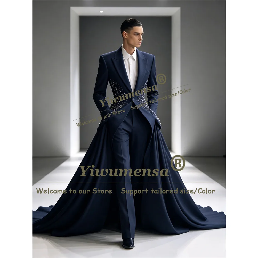 Customized Groom Wedding Suit 2 Pcs Single Breasted Prom Blazer With Cape Long Versatile Multi Occasion Men Tuxedo Ropa Hombre