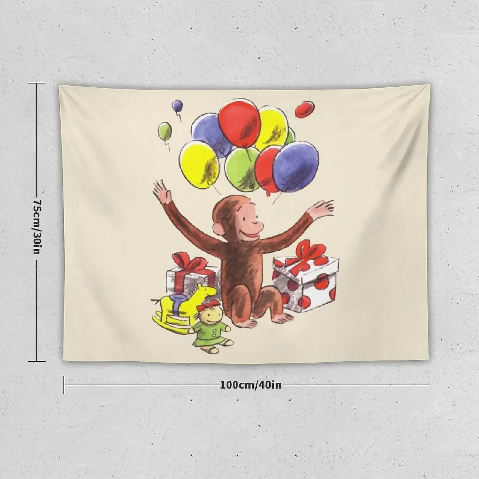 Curious George birthday Tapestry Decorations For Room Home Decorations Aesthetic Tapestry