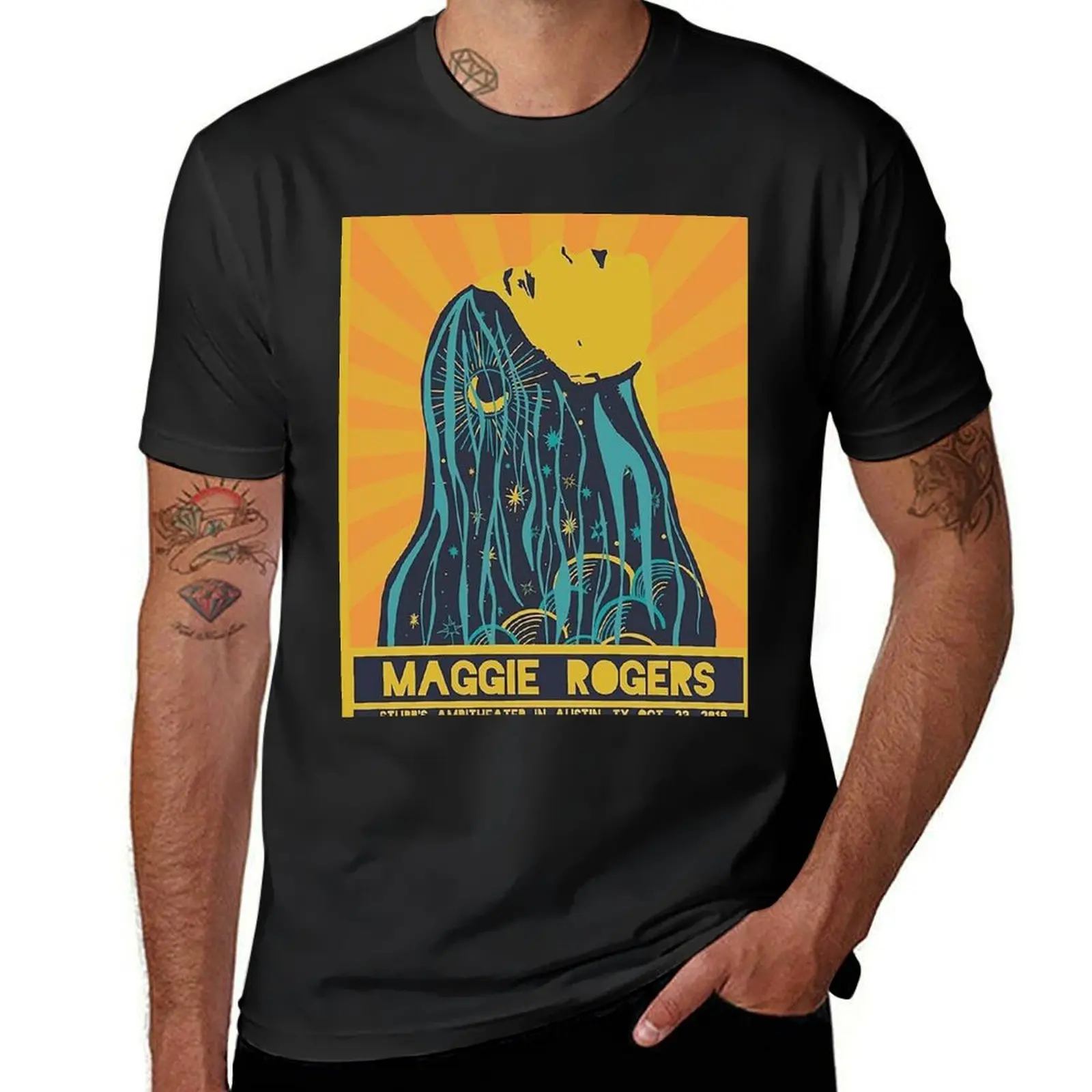 Maggie Rogers Concert Austin T-Shirt tops oversized cute clothes tees mens graphic t-shirts anime