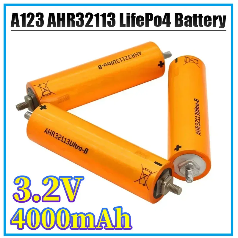 Lifepo4 battery AHR32113 3.2V 4000mAh 45C high discharge rate power cell A123 motorcycle and car starting power supply