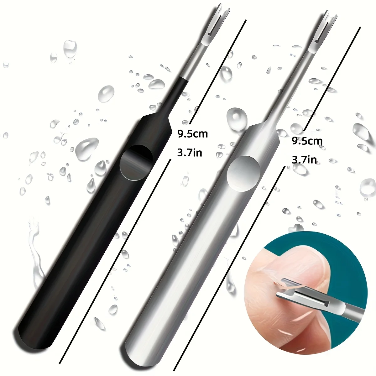 プロ仕様のシルバー製ステンレス鋼ネイルクリーナー、トリマーツール、フットセット、角質除去ツール、トリミングツール