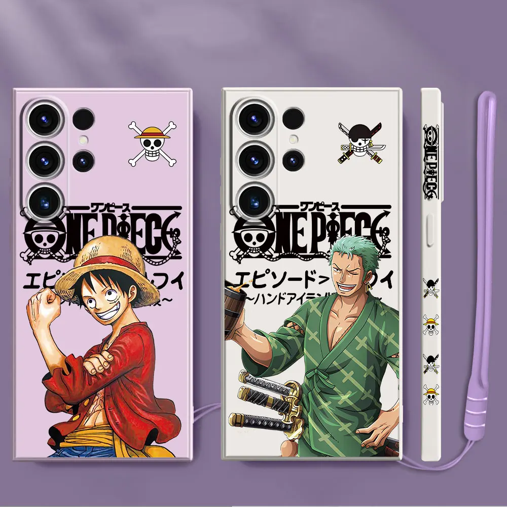 Phone Case for Samsung Galaxy S10e S8 S10 S9 Note 20 Ultra Note 10 Plus 8 9 Square Liquid Cover Ones-Luffys-Pieces ZORO