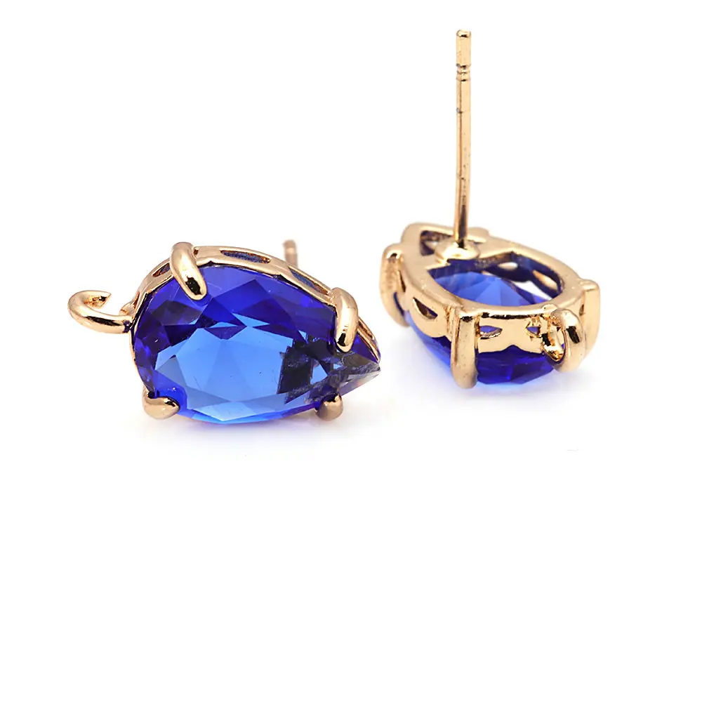 10PCS 18K Gold Color Brass Glass Drop Stud Earrings Pins Earrings Women\'s Earrings Diy Accessories Rosediy official-website