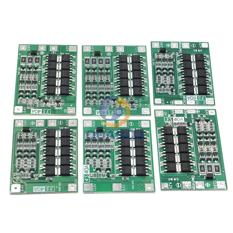 3S 4S 40A 60A Li-ion Lithium Battery Charger Protection Board 18650 BMS For Drill Motor 11.1V 12.6V/14.8V 16.8V Enhance Balance