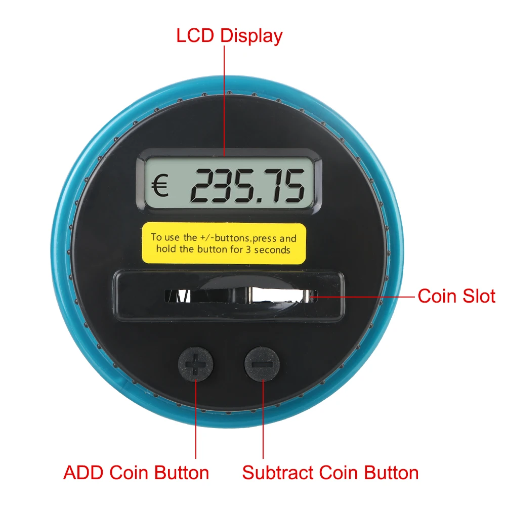 Digital LCD Counting Electronic Counting Piggy Bank For USD EURO Money Coin Money Saving Box Jar Large Capacity