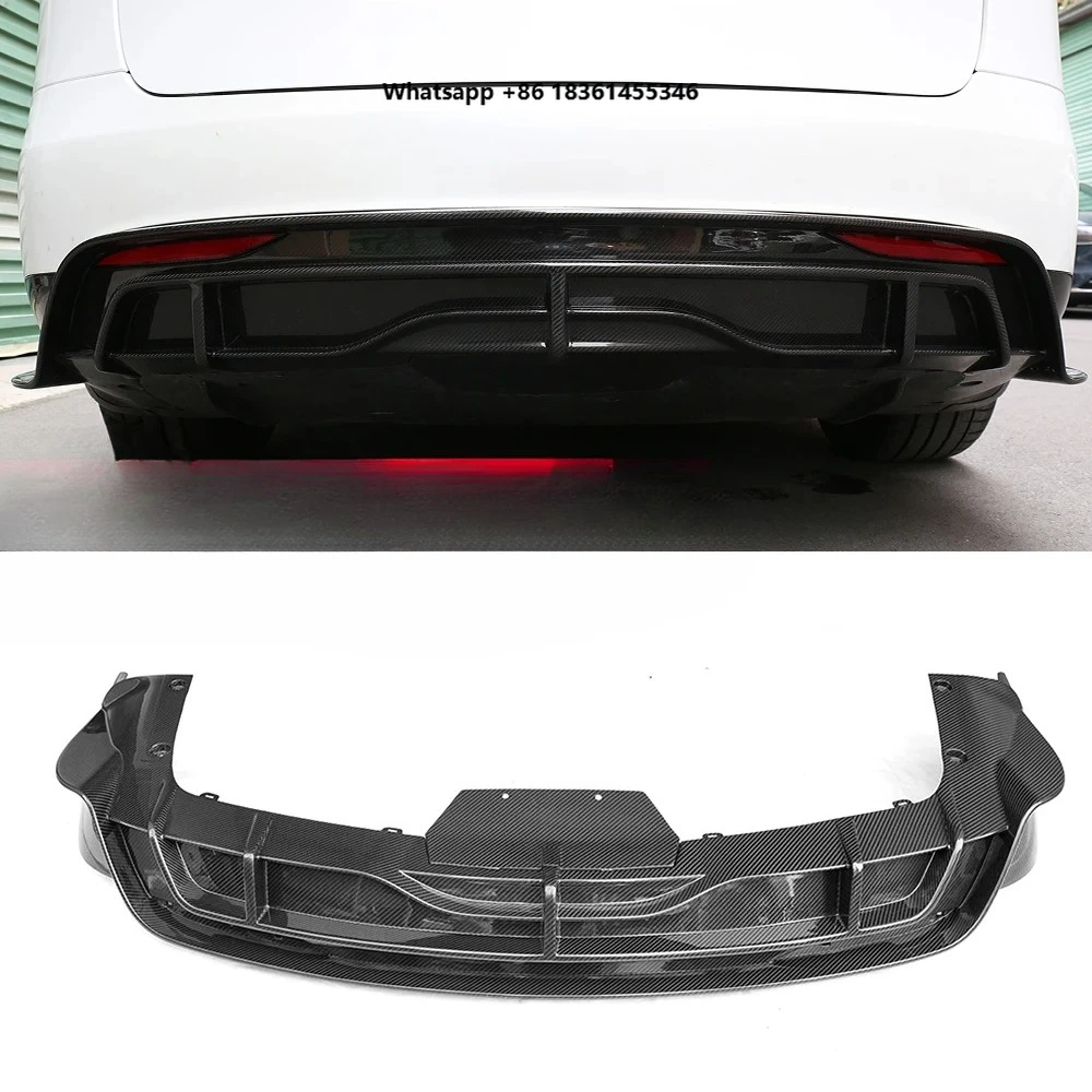 

For Model X 2023 2024 Rear Spoiler Bumper Lip Trunk Wing Boot Spoiler Body Kits Dry Carbon Fiber Cover